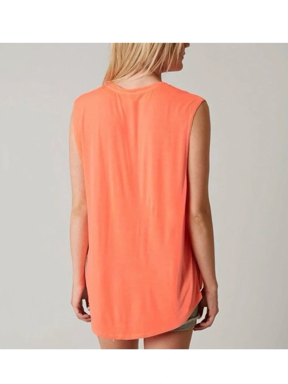 FREE PEOPLE Neon Pink Muscle Tank Top Size Large - Picture 3 of 6